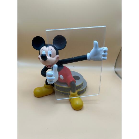 Vintage Disney Mickey Mouse Sitting On Films Rolls Holding A Clear Picture Frame - Picture 1 of 6
